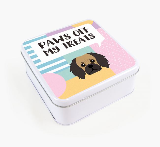 'Paws Off' Square Tin for Pugalier's Treats