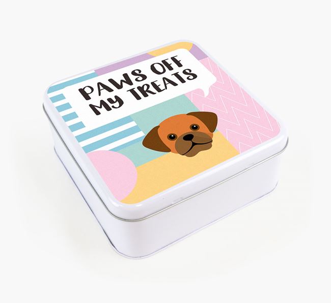 'Paws Off' Square Tin for Puggle's Treats