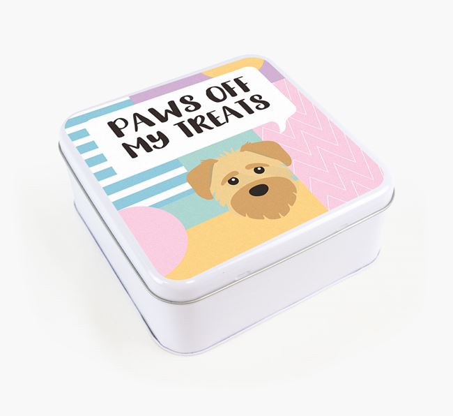 'Paws Off' Square Tin for Schnoodle's Treats