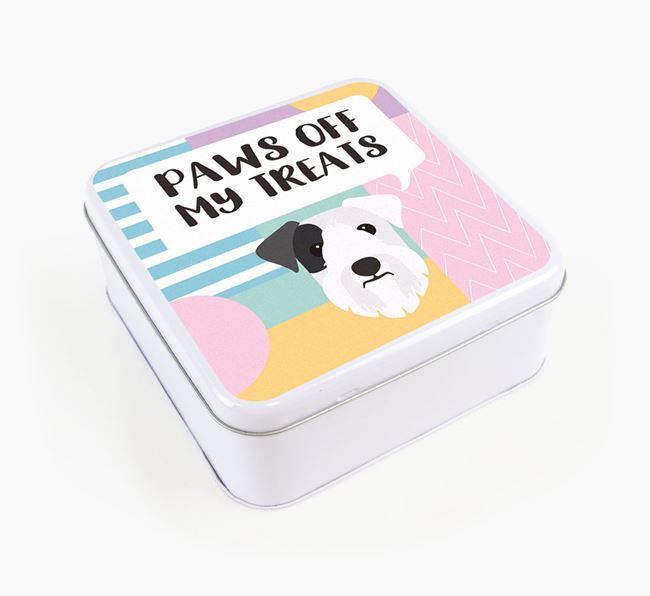 'Paws Off' Square Tin for Sealyham Terrier's Treats
