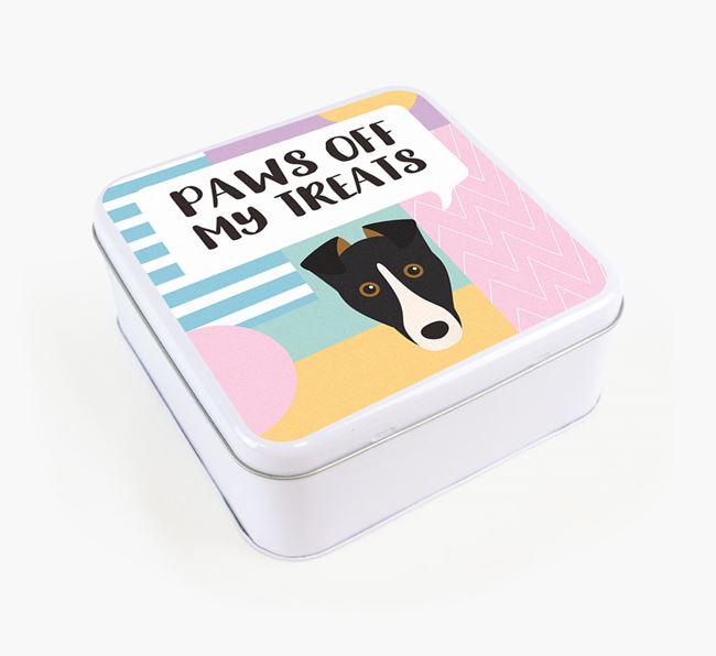 'Paws Off' Square Tin for Smooth Collie's Treats
