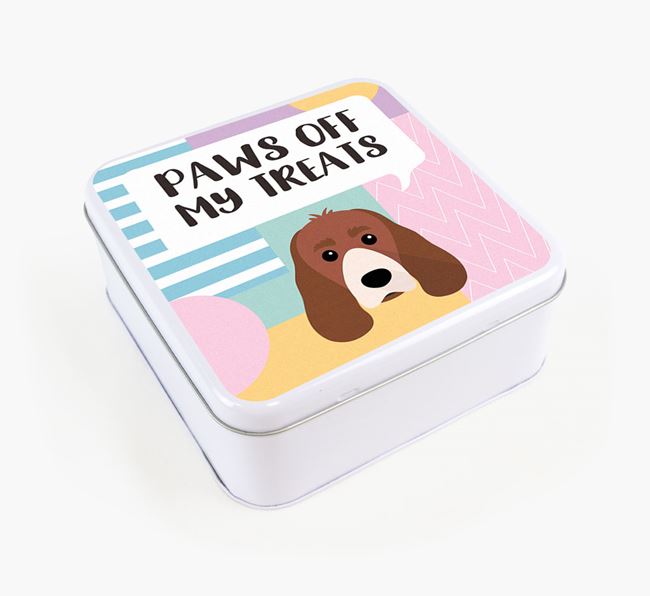 'Paws Off' Square Tin for Sprocker's Treats