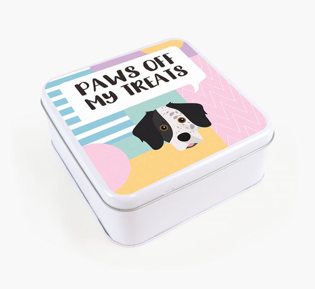 'Paws Off' Square Tin for Stabyhoun's Treats