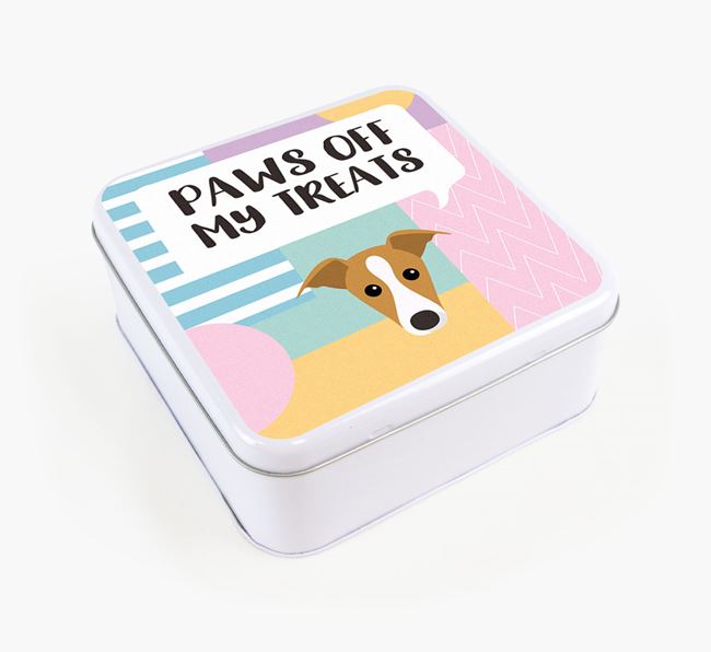 'Paws Off' Square Tin for Whippet's Treats