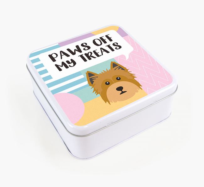'Paws Off' Square Tin for Yorkshire Terrier's Treats