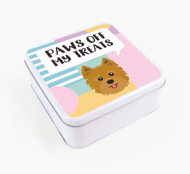 'Paws Off' Square Tin for Yorkshire Terrier's Treats