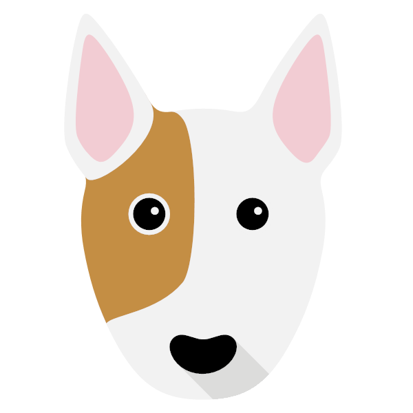 BULL TERRIER Face Towel Monogram Black